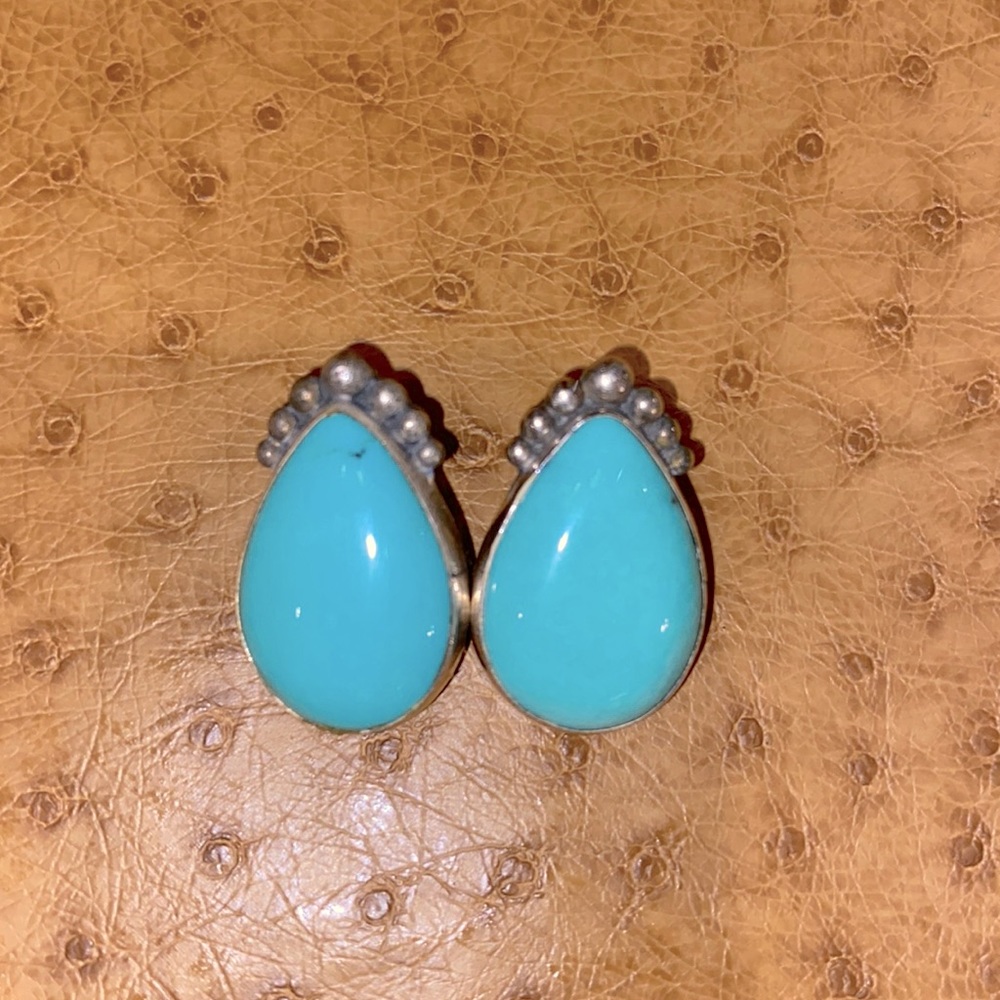 Large Turquoise Studs 1”😍
